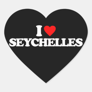 I LOVE SEYCHELLES HEART STICKER