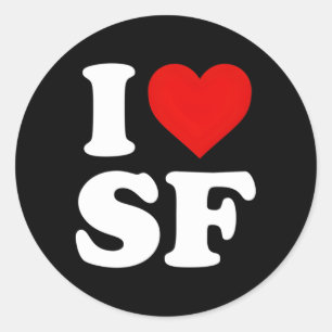 I Love Sf San Francisco He Classic Round Sticker