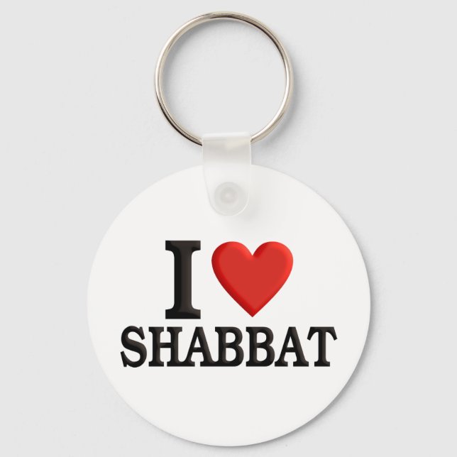 I love Shabbat Key Ring (Front)