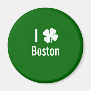 I love (shamrock) Boston St Patricks Day Magnet