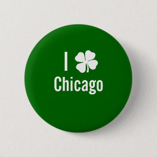I love (shamrock) Chicago St Patricks Day 6 Cm Round Badge