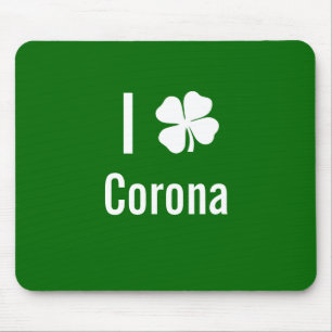 I love (shamrock) Corona St Patricks Day Mouse Pad
