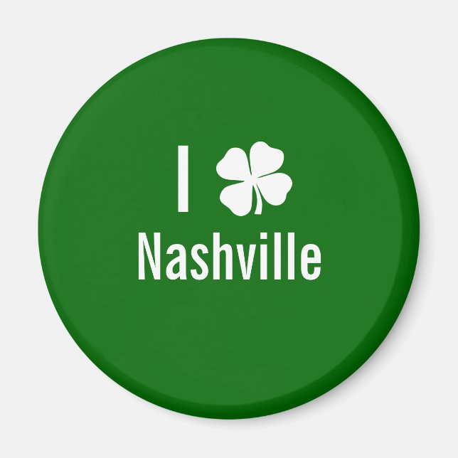I love (shamrock) Nashville St Patricks Day Magnet (Front)
