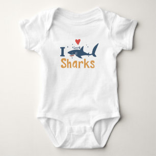 I Love Sharks Baby Bodysuit