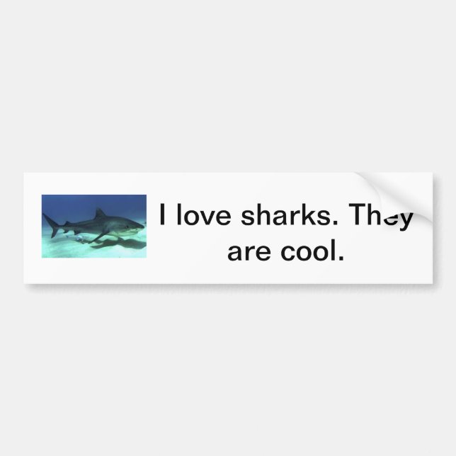 I love sharks bumper sticker (Front)