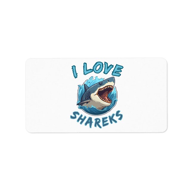 I Love Sharks Fisher Label (Front)