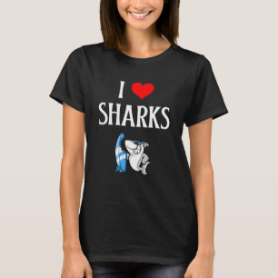 I Love Sharks I Heart Sharks Fishing  Shark T-Shirt