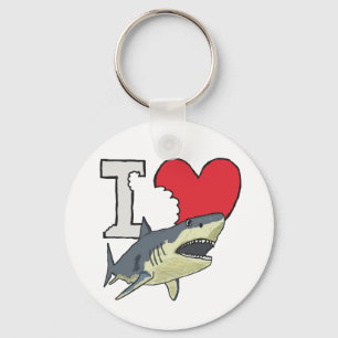 I Love Sharks Key Ring