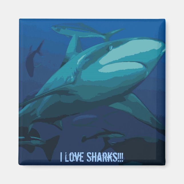 I Love Sharks Magnet (Front)