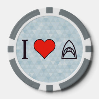I Love Sharks Poker Chips