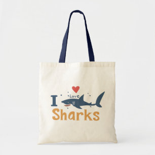 I Love Sharks Tote Bag