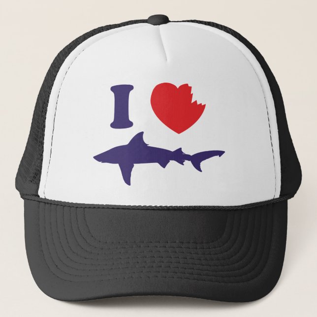 I Love Sharks Trucker Hat (Front)