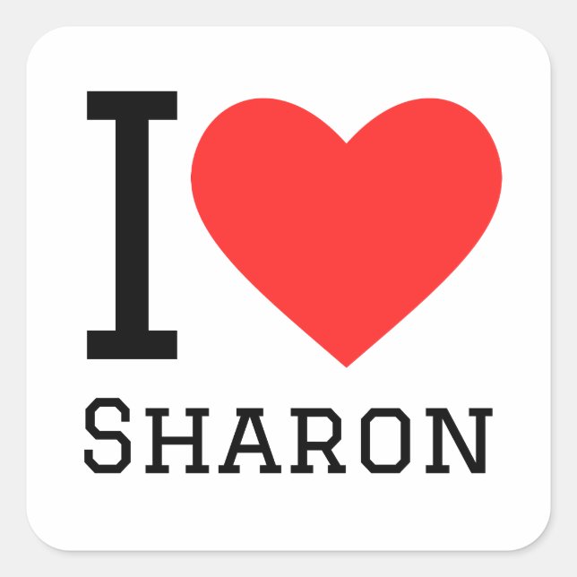 I love sharon square sticker (Front)