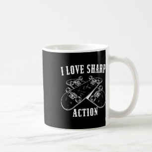 I Love Sharp Action Skateboarding Lovers Skating B Coffee Mug