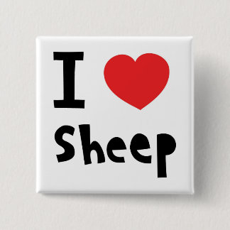 I love sheep 15 cm square badge
