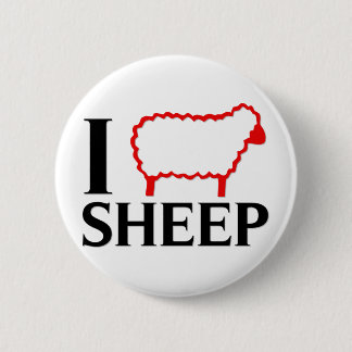 I Love Sheep 6 Cm Round Badge