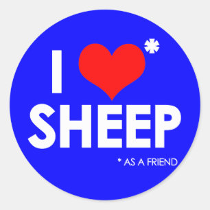 I Love * Sheep Classic Round Sticker