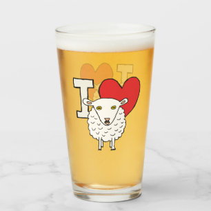 I Love Sheep Glass