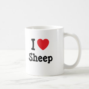 I love Sheep heart custom personalised Coffee Mug