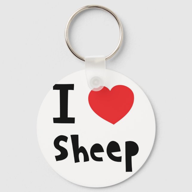 I love sheep key ring (Front)