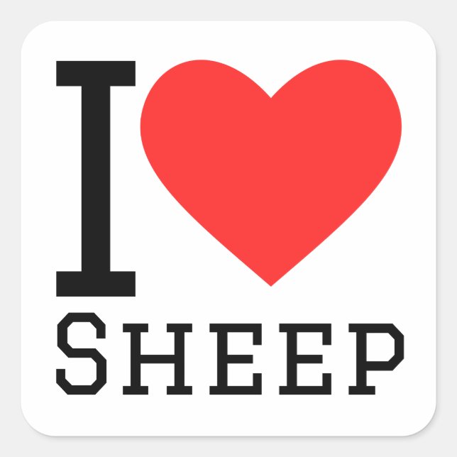 I love sheep  square sticker (Front)