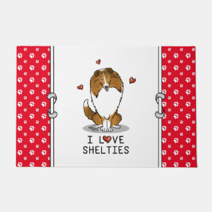 I Love Shelties (sable 2) Shetland Sheepdogs Cute Doormat