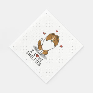 I Love Shelties (sable 2) Shetland Sheepdogs Cute Napkin
