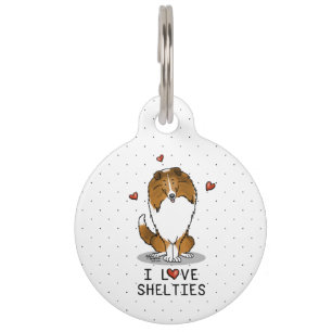 I Love Shelties (sable 2) Shetland Sheepdogs Cute Pet Tag