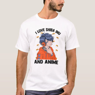 I Love Shiba Inu And Anime - Cute Kawaii - Manga O T-Shirt