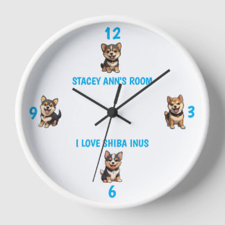 I Love Shiba Inus Cute Name Wall Clock