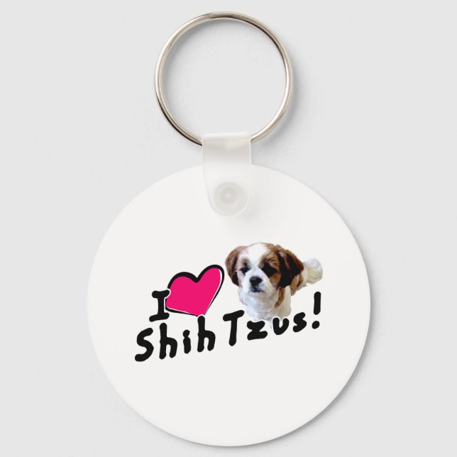I love Shih Tzus! Key Ring (Front)