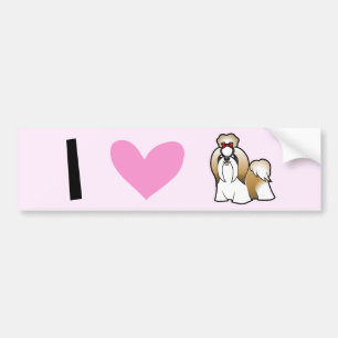I Love Shih Tzus (show cut) Bumper Sticker