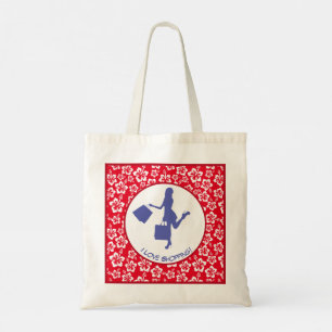 I Love Shopping Colourful Floral Pattern Tote Bag