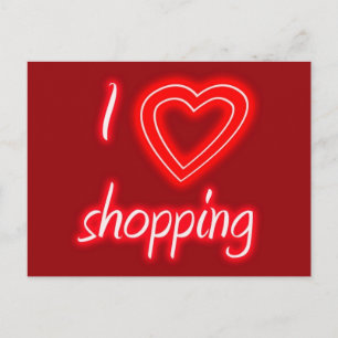 I love shopping postcard