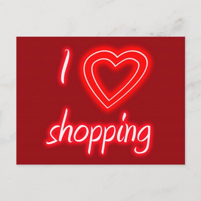 I love shopping postcard (Front)