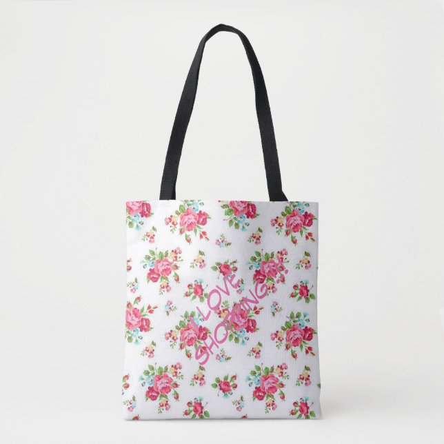 I love shopping tote bag (Front)