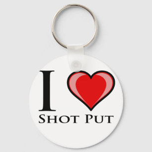 I Love Shot Put Key Ring