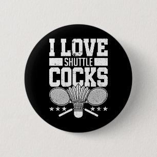 I Love Shuttles S Birdie Badminton Player Gift 6 Cm Round Badge