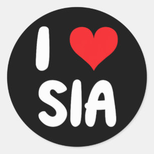 I Love Sia - Heart Classic Round Sticker