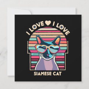 I love Siamese cat Invitation