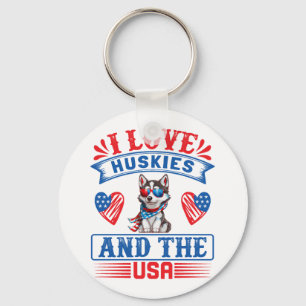 I love Siberian Huskies and the USA Key Ring