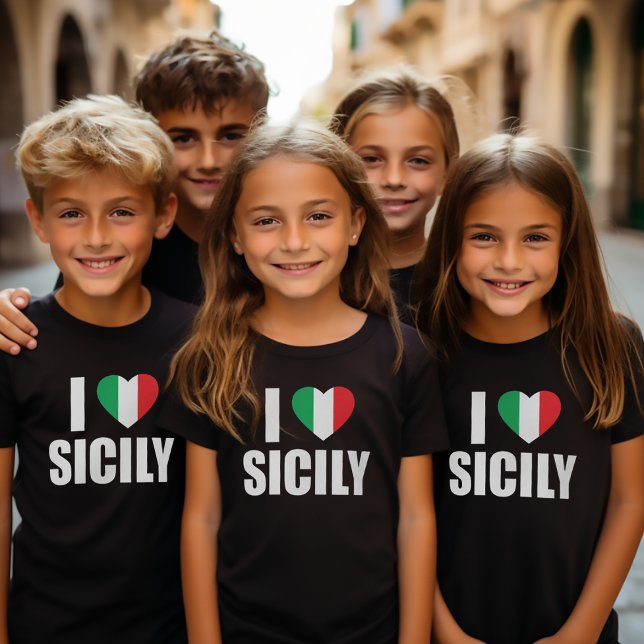I Love Sicily Italian Flag Heart Kids T-Shirt (I Love (Heart) Sicily
Kids Tee)