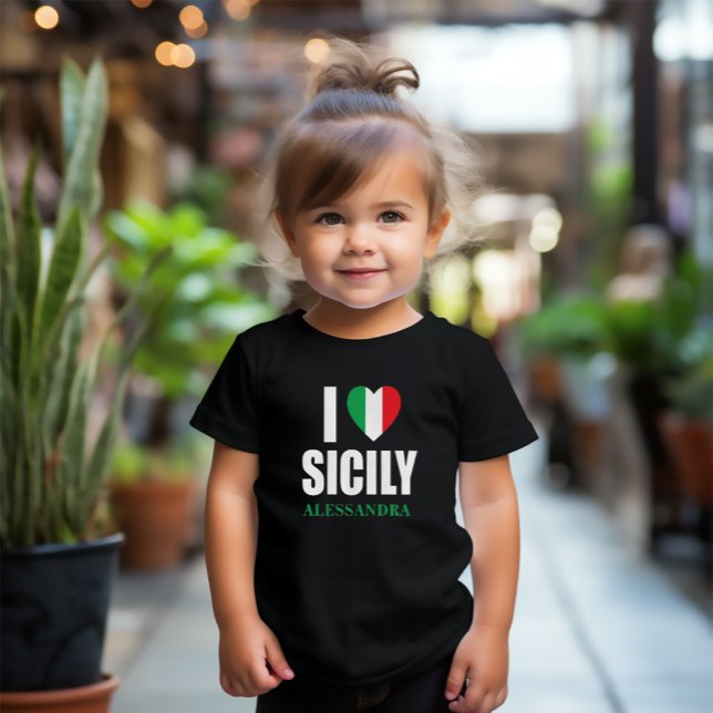 I Love Sicily Italian Flag Heart Toddler Tee Shirt (I Love (Heart) Sicily
Toddler Tee)