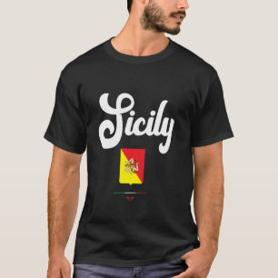 I Love Sicily, Sicily Italy Illustration Graphic D T-Shirt