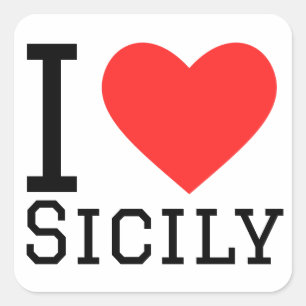 I love sicily square sticker