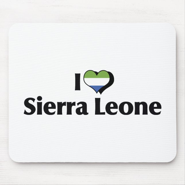 I Love Sierra Leone Flag Mouse Pad (Front)