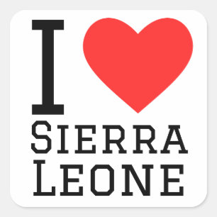 I love Sierra Leone Square Sticker