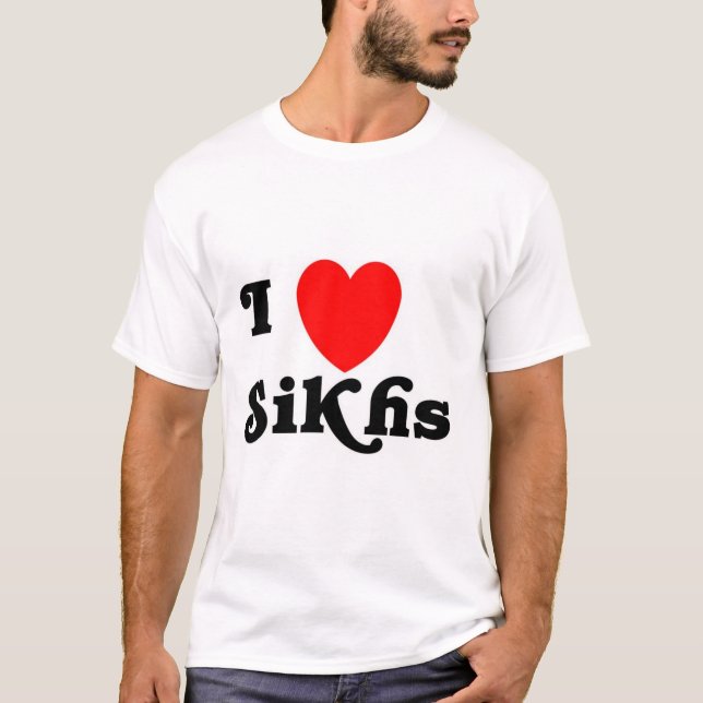 I love Sikhs (Classic text) T-Shirt (Front)