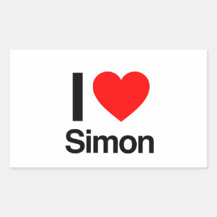 i love simon rectangular sticker