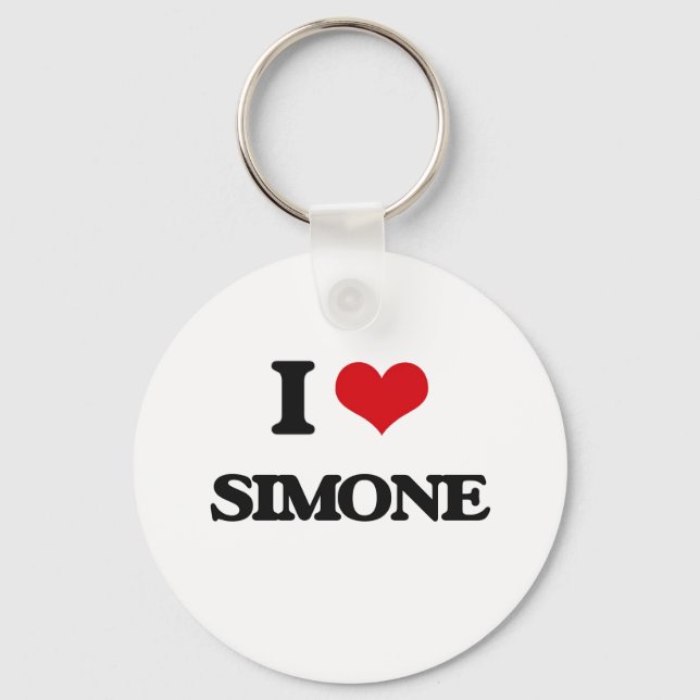 I Love Simone Key Ring (Front)